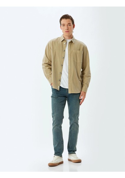 Erkek Jean Pantolon 5WAM40078ID Petrol