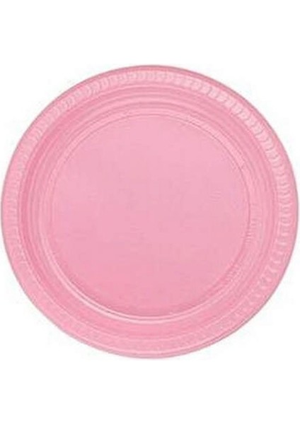 - 25 Adet Plastik Tabak Pembe 22 cm Sptgl