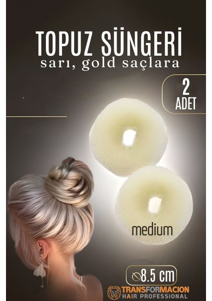 Gold Mini Saç Topuz Süngeri 2 Adet 8.5 cm Çap 3.5 cm Kalınlık 721880 fiyatları