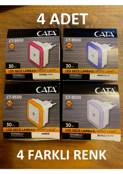 CT-9500(BEYAZ-MAVİ-AMBER-PEMBE) 4'lü Set