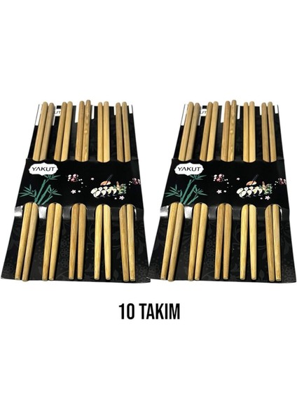 10 Çift Yıkanabilir Bambu Ahşap Stick Yemek Çubuğu Chopsticks Çin Japone Yöresel Yemek Çubuğu