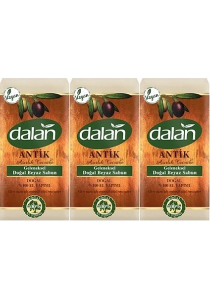 Antik Geleneksel El Yapımı Doğal Beyaz Sabun 900 gr x 3 Adet