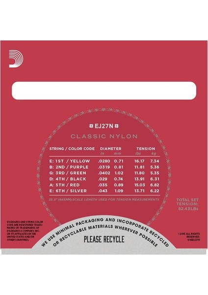 Klasik Gitar Tel Seti (4/4), Sılverplated Wound, C modelleri