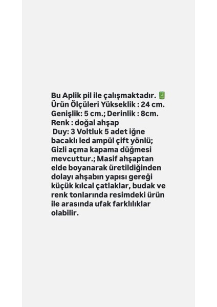 Pilli Masif Ahşap Yansıtma Tasarımlı Çift Yönlü Salon Hol Cafe Otel Duvar Aplik Avize