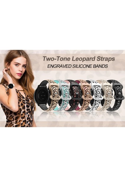 Huawei Watch 3 Gt Gt2 GT2E Gt3 Gt4 Gt 5 Pro Se Elite 46MM Uyumlu 22MM Leopar Desenli Silikon Kordon fırsatları