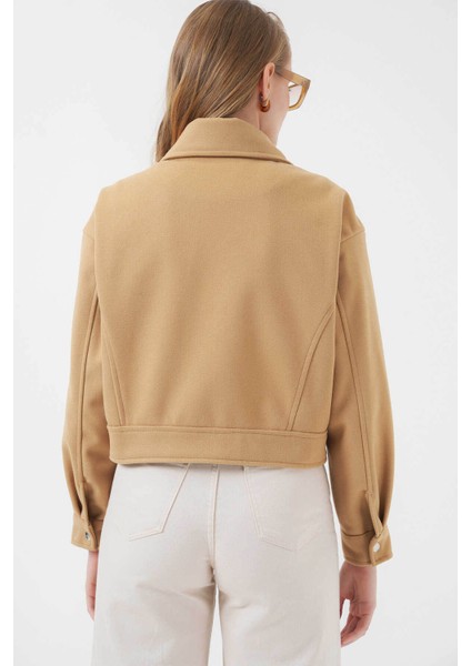 Kaşe Açık Kahverengi Kadın Ceket 0717 fırsatları
