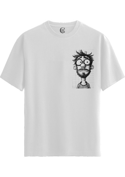 Sketchy Mind - %100 Pamuklu Erkek Beyaz Tişört - Premium Quality