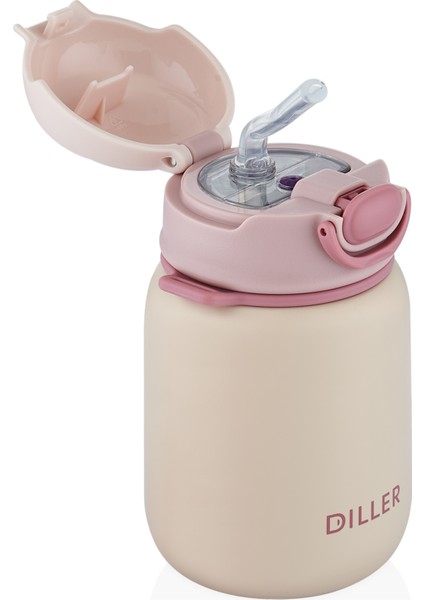 Diller 420ML Pipetli Çelik Matara Suluk Termos