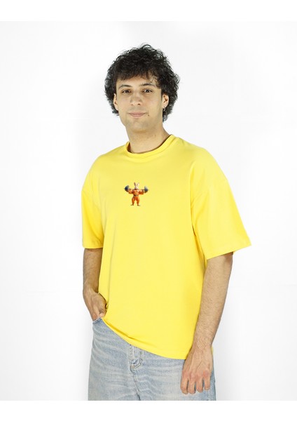 CarrotCore | Sarı Renk | Baskılı Erkek T-shirt | Oversize fırsatları