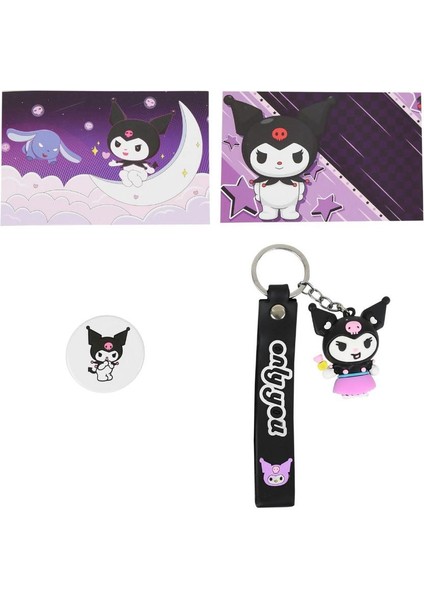 Ilkokul Kız Çocuk Çantası 3'lü Set Kuromi Benzeri 42*30 cm Beslenme Çantası Kalem Kutusu Ortopedik fırsatları