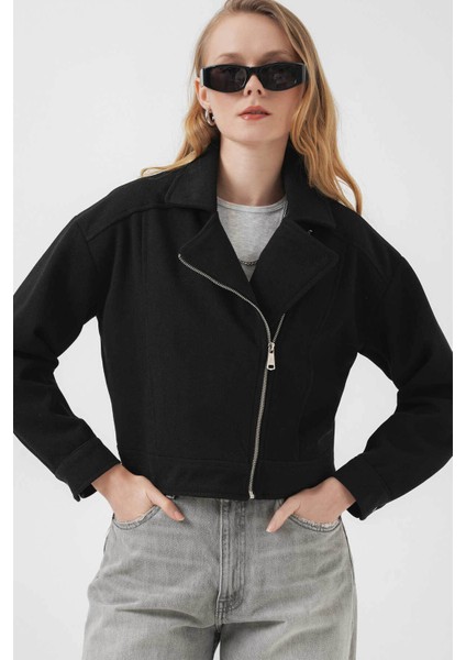 Kaşe Siyah Kadın Ceket 0717