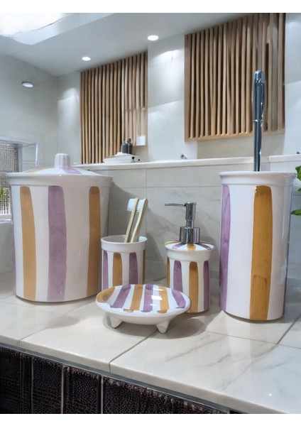Daran Collection Retro Desen 5li Banyo Seti modelleri