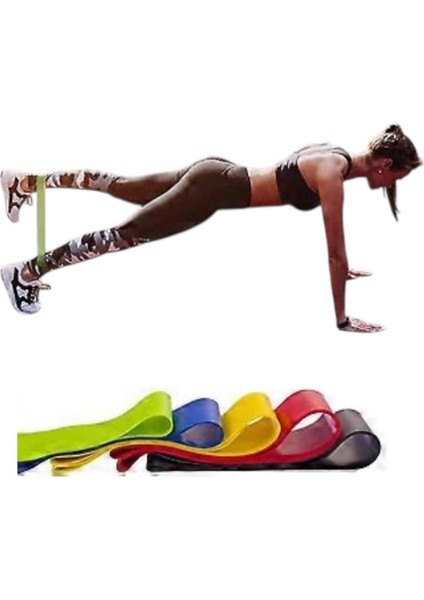 5'li Direnç Bandı - Resistance Belt - Pilates Bel Kalça Bacak Direnç Lastiği