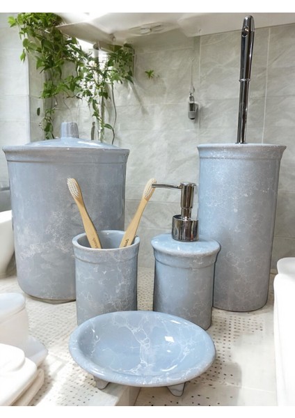 Darcan Collection Gök Mavisi 5li Banyo Seti