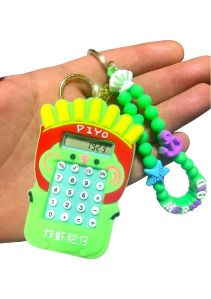 Hesap Makineli ve Labirent Oyunlu Silikon Anahtarlık Çanta Süsü