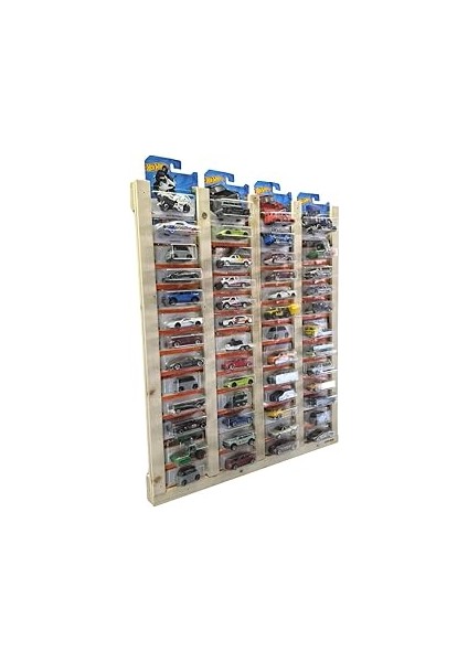 Regular Kart Rafı, Doğal Ahşap Regular Kart Sergileme Vitrini, Kutusunda Card Oyuncak Araba Rafı-Ha