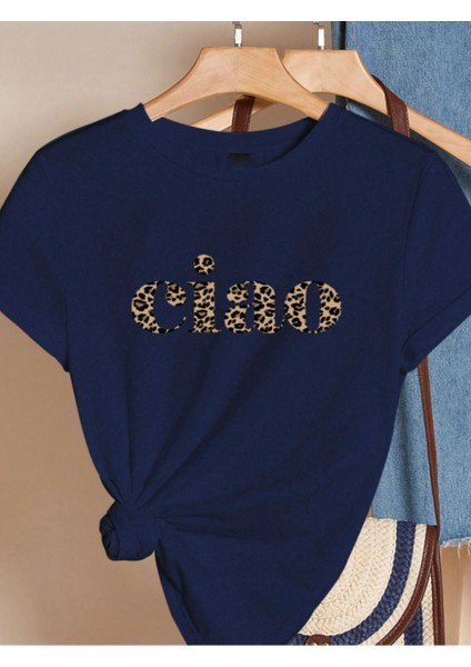 Unisex Pamuklu Ciao Ön Baskılı Tasarım Tshirt