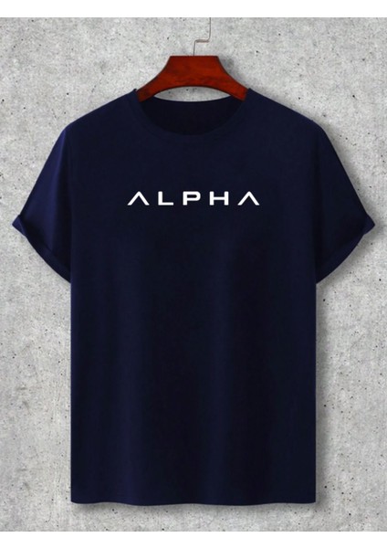 Unisex Alpha Ön Baskılı Tasarım Tshirt