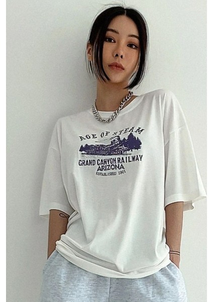 Unisex Age Of Steam Baskılı Tasarım Tshirt modelleri