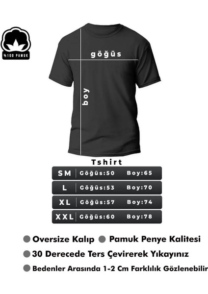 Unisex Sun Moon Ön Baskılı Oversize T-Shirt