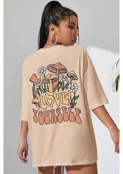 Unisex Love Yourself Sırt Baskılı Tasarım T-Shirt modelleri
