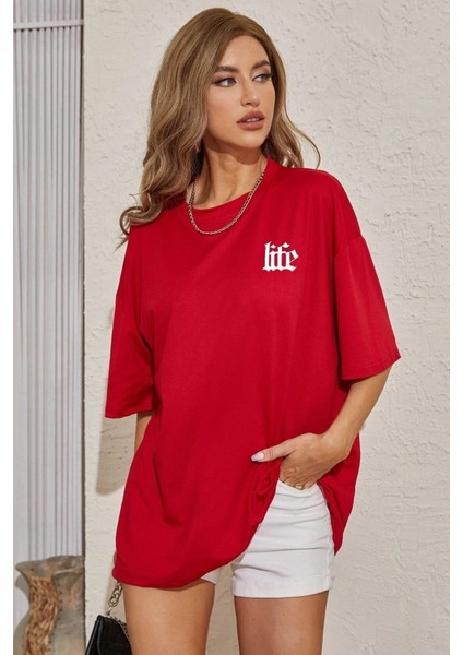 Unisex Life Baskılı Tasarım Tshirt fiyatları