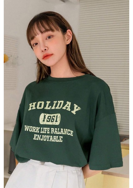 Unisex Holiday Baskılı Tasarım Tshirt