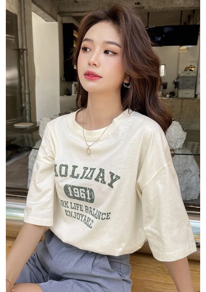 Unisex Holiday Baskılı Tasarım Tshirt