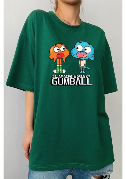 Unisex Gumball Baskılı Tasarım T-Shirt