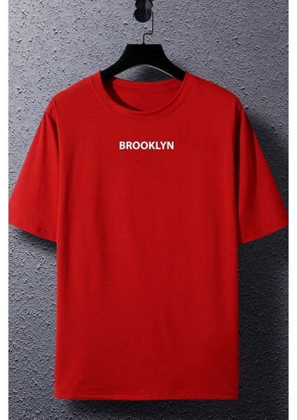 Unisex Brooklyn Baskılı Tasarım T-Shirt