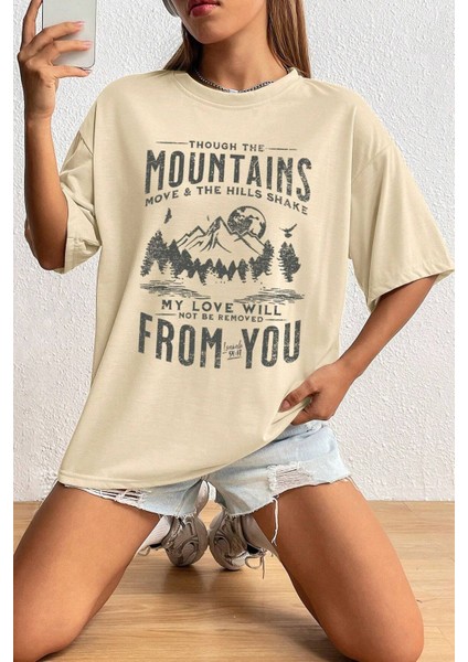 Unisex Mountains From You Baskılı Tasarım Tshirt fiyatları