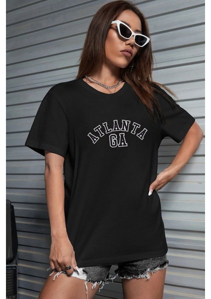 Unisex Atlanta Baskılı Tasarım T-Shirt