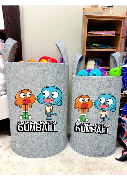 Unisex Gri Gumbal Büyük ve Orta Boy Bebek Çocuk Odası Oyuncak Çamaşır Sepeti modelleri