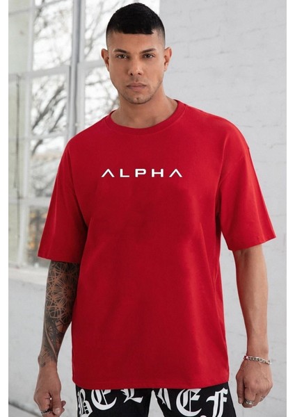 Unisex Alpha Baskılı Tasarım Tshirt