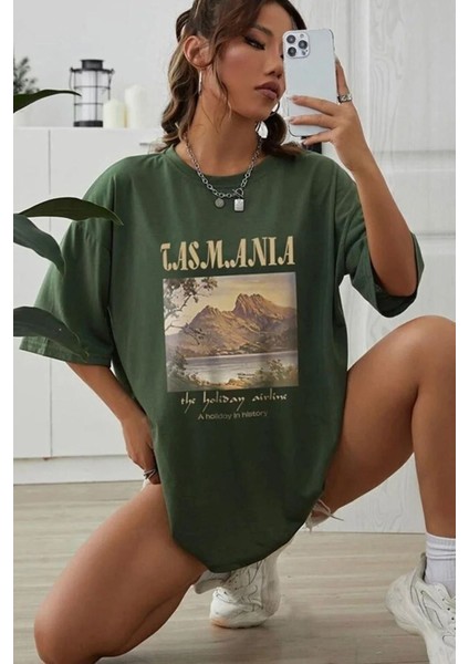 Unisex Tasmania Baskılı Tasarım Tshirt fiyatları