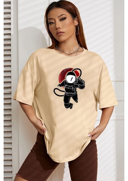 Unisex Nasa Baskılı Tasarım Tshirt