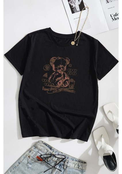 Unisex Bear Bear Baskılı Tasarım Tshirt