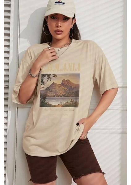 Unisex Tasmania Baskılı Tasarım Tshirt modelleri