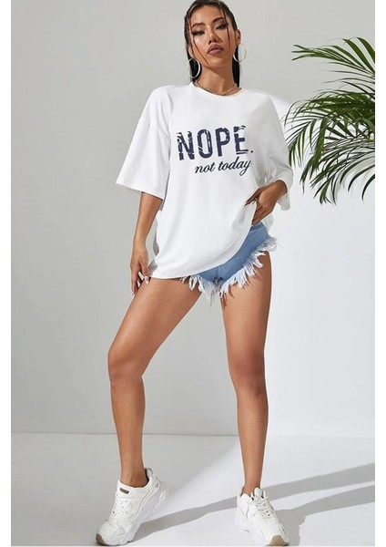 Unisex Not Today Baskılı Tasarım Tshirt modelleri