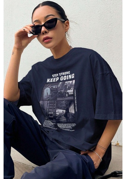 Unisex Keepgoing Baskılı Tasarım Tshirt