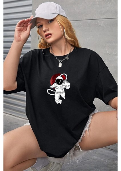 Unisex Nasa Baskılı Tasarım Tshirt