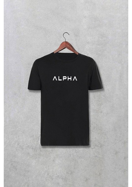 Unisex Alpha Baskılı Tasarım Tshirt