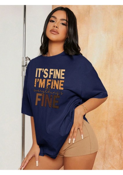 Unisex Fine Ön Baskılı Oversize T-Shirt