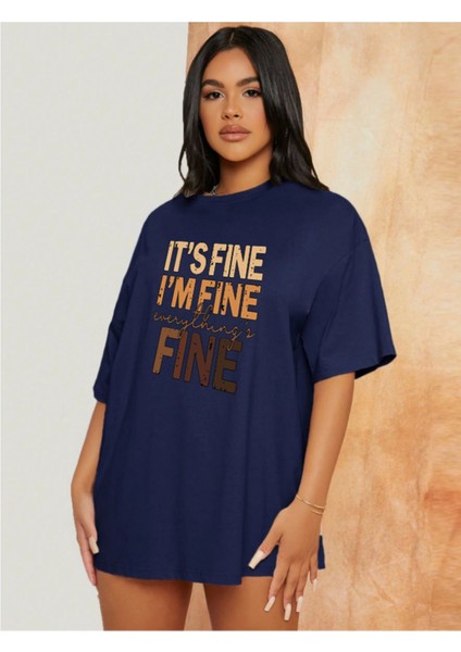 Unisex Fine Ön Baskılı Oversize T-Shirt