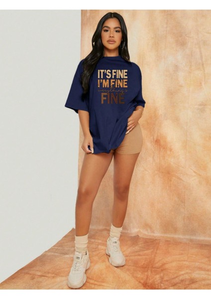 Unisex Fine Ön Baskılı Oversize T-Shirt