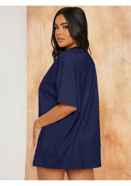 Unisex Fine Ön Baskılı Oversize T-Shirt