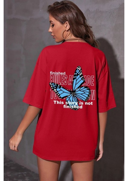 Unisex Kelebek Baskılı Tasarım Tshirt