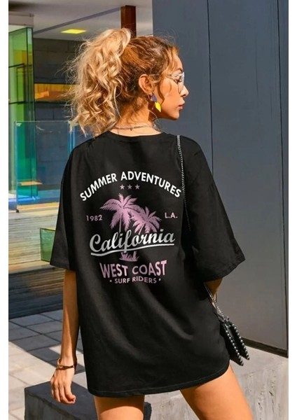 Unisex California Baskılı Tasarım Tshirt