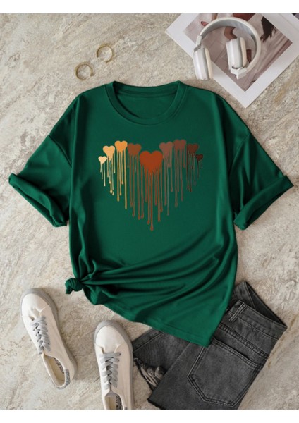 Unisex Eriyen Kalpler Ön Baskılı Tasarım Tshirt