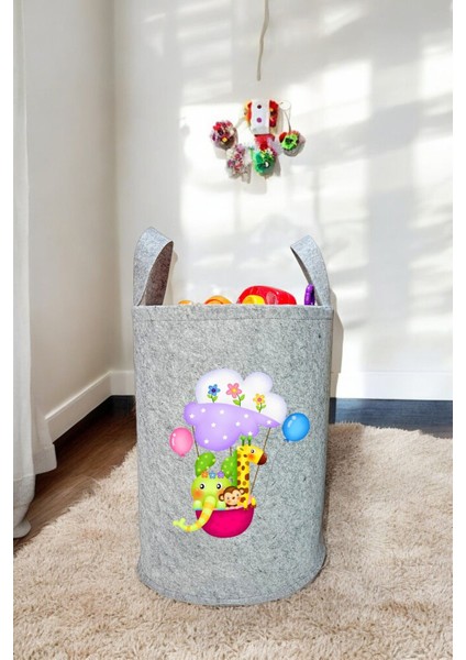 Unisex Uçan Maymın Bebek Çocuk Odası Düzenleyici Saklama Kutusu Oyuncak Kirli Sepeti 40X35 cm